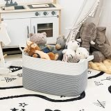 TIMEYARD Large Storage Basket 65L Grey Cotton Rope 55x38x30 cm Toy Towels view 4