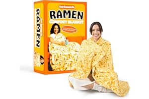WHAT DO YOU MEME? Cozy Concepts Co. Ramen Comfort Blanket By Relatable, Viral Trend Inspired, Giant Bowl Ramen, Great For Room Decor, 65” Throw Blanket, Makes A Great Holiday Gift, A Fun Stocking Stuffers For Teens