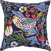 Tapestry Needlepoint Kit for Adults and Beginners — Strawberry Thief by William Morris 16″ × 16″ with Clear, Precise Printed 
