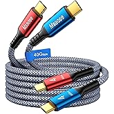Msaose Braided Thunderbolt 4 Cable 3.3 FT 2 Pack Compatible, 40Gbps, 240W PD, 8K@60Hz / 4K@144Hz, Dual 4K for Mac mini M4 / M4 Pro, iPhone 17, MacBook Pro/Air, SSD, Docking, eGPU, XPS, USB4