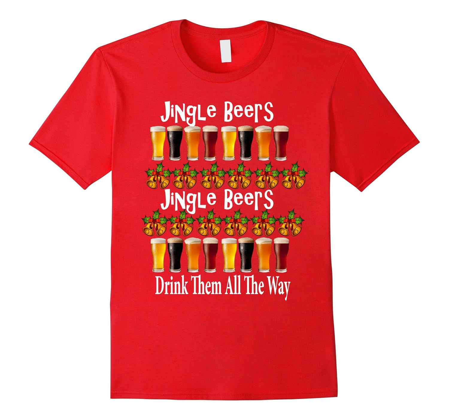 Ugly Christmas T-Shirt Jingle Beers Tee Shirt-ANZ