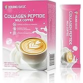 Collagen Peptide Milk Coffee - Rich in Premium Marine Fish Collagen Peptides, Multivitamins (B6/B12/C/E) and Prebiotics, Instant Milk Coffee with Creamer for Skin, Antioxidant, Aging and Gut Health