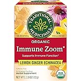 Traditional Medicinals Tea, Organic Immune Zoom Lemon Ginger, Supports Immune Function, 16 Tea Bags