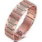 Jecanori 3X Strength Copper Magnetic Bracelet for Men,Pure Copper Bracelet Included Sizing Tool, Ideal Gift