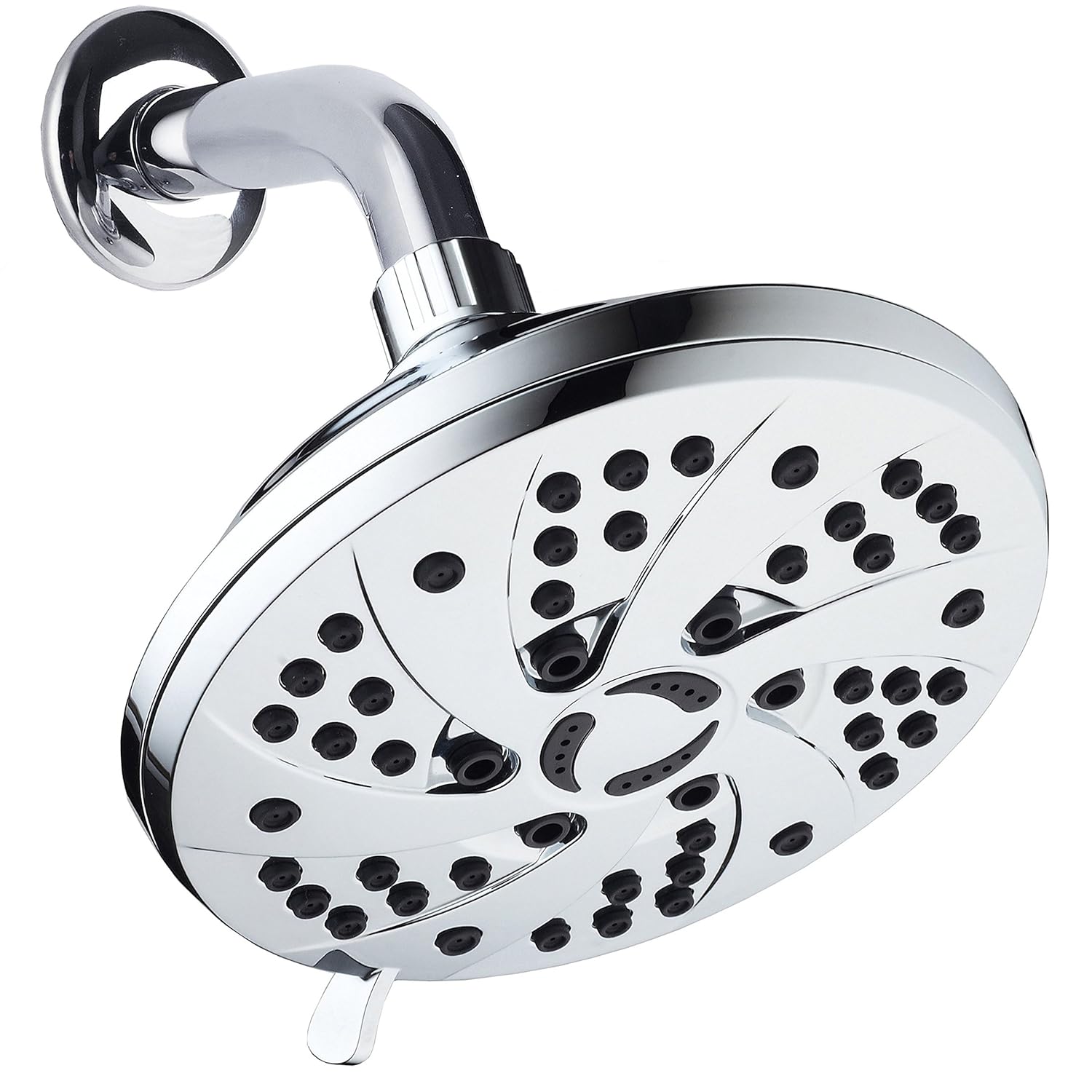 AquaDance High Pressure Rainfall Shower Head 6 Inch 6Setting Rain Spa