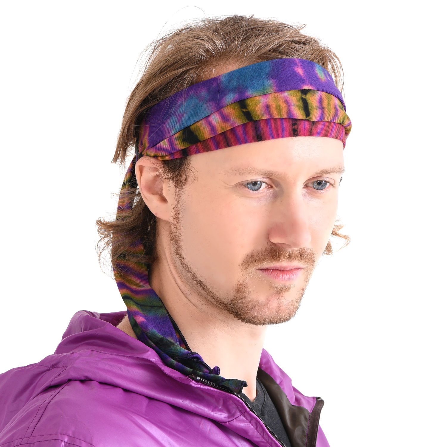 Casualbox Tie-Dye Headband Bandana Boho Hippie Retro Flower psychedelic 60's B(Size: One Size) โ image 1