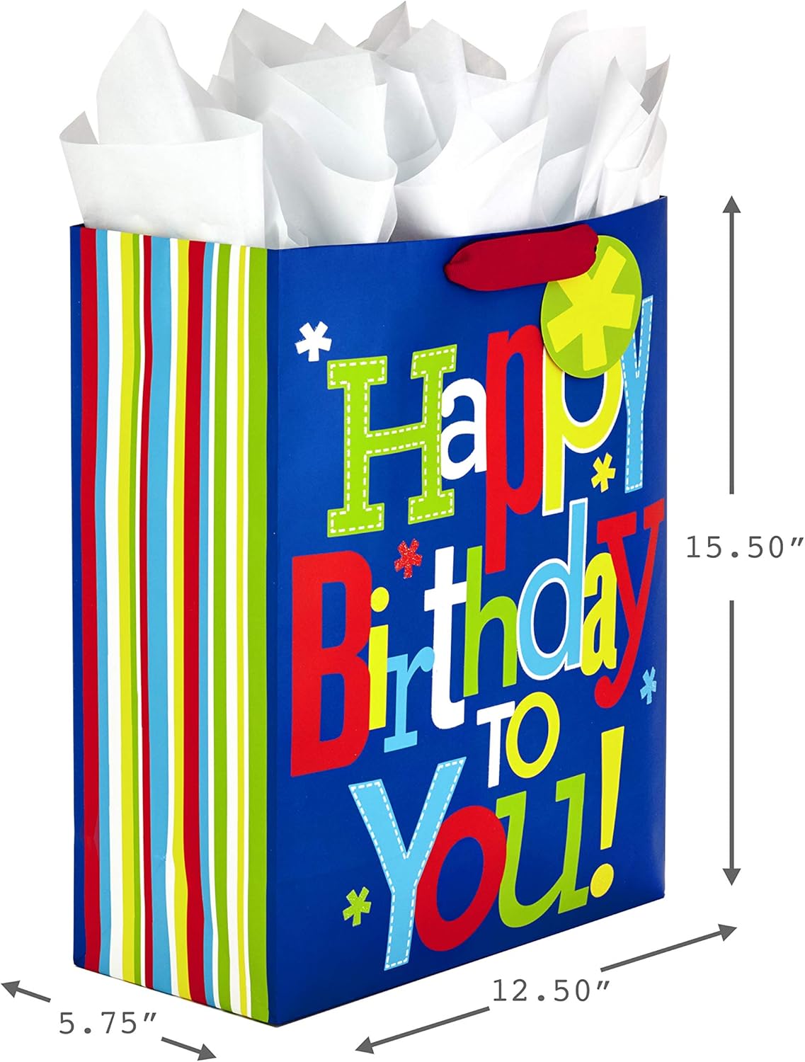 Hallmark 15" Extra Large Gift Bag with Tissue Paper for Birthday (Happy Birthday to You!): Kitchen & Dining