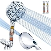 High Pressure 10-Mode Handheld Shower Head - Built in Power Wash for Clean, Replaceable Filter Soften Hard Water Remove Chlor