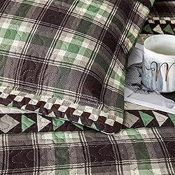 Lodge Quilts Set King Size, 3Pcs Rustic Cabin Brown