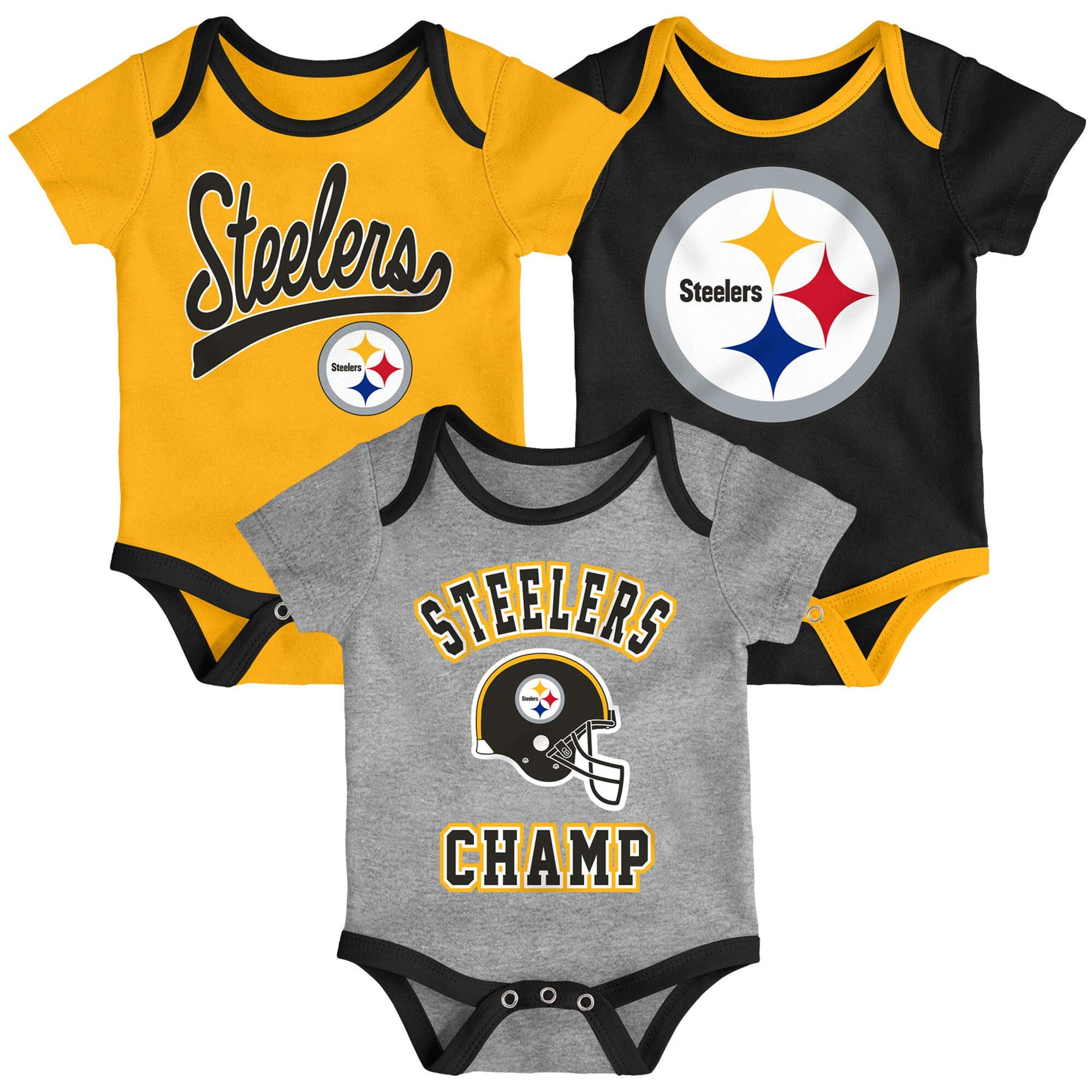 OuterStuff NFL Newborn Infants Champ 3 Piece Creeper Bodysuit Set