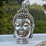 LARGE Buddha Head Statue Sculpture Figure Ornament Antique Silver & Gold Thai NEW