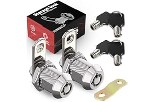 MKING Tubular Cam Lock,RV Storage Locks,Rv Locks for Storage Door,Cam Locks Keyed Alike,2 Pack RV Compartment Locks with 7/8" Cylinder-Chrome Finish