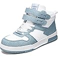 LUCKY STEP Women's High Top Fashion Sneakers Basketball Ankle Boots Walking Tennis Shoes Platform Hook and Loop Casual Faux Leather Sneaker