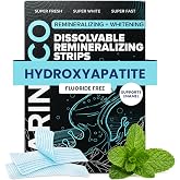 Larineco Dissolvable Whitening Strips - Dissolves Without Removal, Hydrogen Peroxide &amp; Hydroxyapatite Remineralizing Support, Stay Put &amp; Dissolve Cleanly, Smooth Mouthfeel, 60 Count, Mild Sweet, White