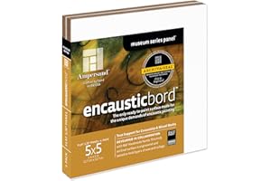 Ampersand Art Supply Wood Painting Panel: Museum Series Encausticbord: 1/8 Inch Depth, 5" x 5" - Pack of 4