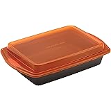 Rachael Ray Nonstick Bakeware with Grips Nonstick Baking Pan With Lid and Grips/ Nonstick Cake Pan With Lid and Grips, Rectan