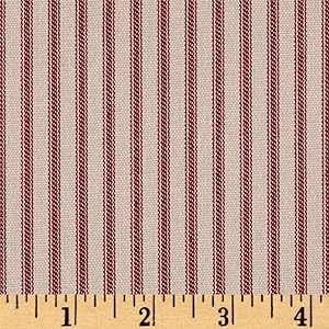 Magnolia Home Fashions Berlin Ticking Stripe, Yard, Red