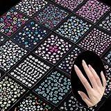 Styquenzer Flower Nail Stickers 30 Sheets 3D Floral Heart Nail Decals view 2