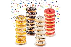 4PCS Donut Stand: Clear Acrylic Bagel Holder Tower - Round Base Dessert Table Display for Parties, Weddings, Brunch & Coffee 