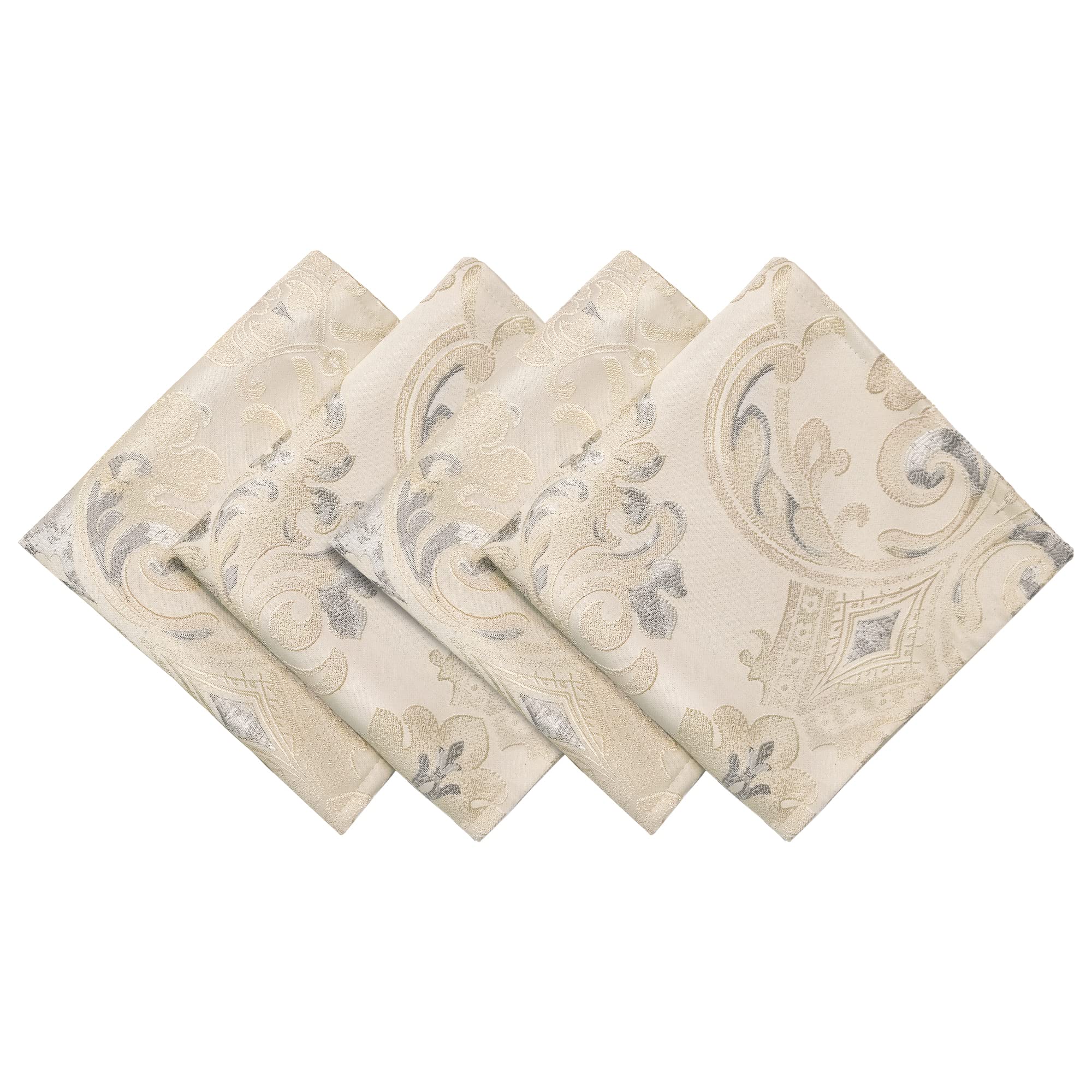 TOPLUXE Cloth Napkins Set of 4, Napkins Reusable 45x45cm, Dining Table Decoration for Dining Room/Restaurant (Light Champagne)