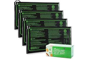 MET Certified 4 Pack Seedling Heat Mat, Seedfactor Waterproof Durable Germination Station Heat Mat, Warm Hydroponic Heating Pad for Indoor Home Gardening Seed Starter