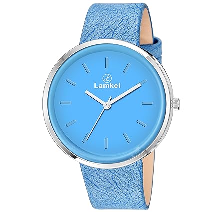 Imported Analogue Display Blue Dial Blue Leather Strap Women�s Watch � LMK-0094