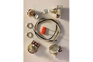 AXEGRINDERZ GUITAR TONE PRODUCTS Wiring Harness Kit For J Bass 500k Bourns Knurled Pots .047uf 225P Orange Drop Cap