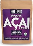 Organic ACAI Powder (Freeze-Dried) - 4oz Resealable Bag - 100% Raw Antioxidant Superfood Berry From Brazil - by Feel Good Organics