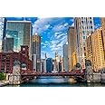 Chicago River Corridor Skyline Photo Photograph Cool Wall Art Print Poster 18x12