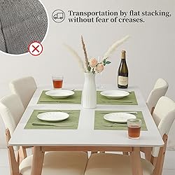 Leetaltree Pea Green Placemats Set of 6 - Heat