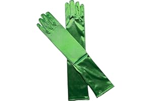 Aslana 14"-15" Elbow Long Satin Gloves for 4-9 yrs Girls Kids Flower Girls Princess Cosplay