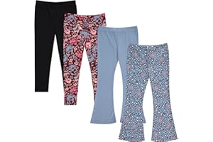 BTWEEN Girls' Leggings and Flared Pants Set - Comfortable, Stylish, and Versatile - Pack of 4