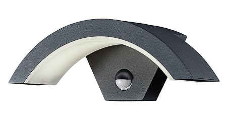 Trio Leuchten LED Außen Wandleuchte Ohio 220969142, Aluminiumguss Anthrazit, 6 Watt LED, IP54, Bewegungsmelder