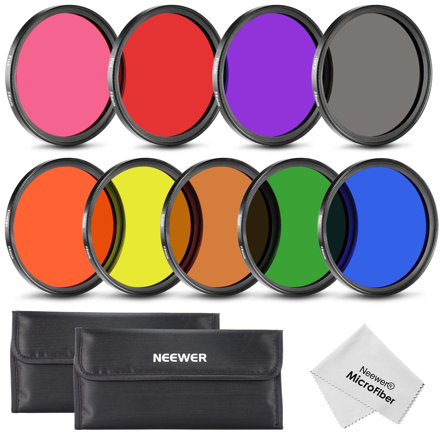 58MM Complete Full Color Lens Filter Set