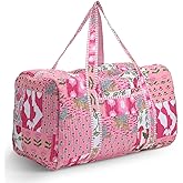 SilTriangle Large Cotton Patches Duffle Bags Block Print Quilted Fabric Weekender Bags for Women Holiday Gifts Handmade Colorful Travel Overnight Bag