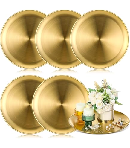 Amazon.com: Thenshop 6 Pcs 12 Inch Gold Serving Tray, Stainless
