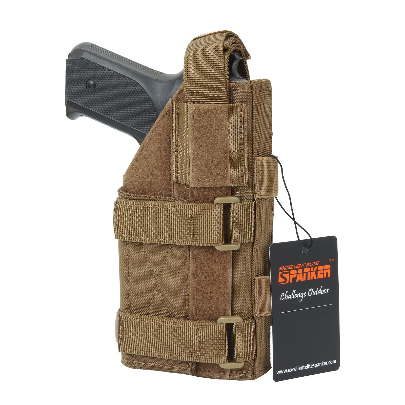 EXCELLENT ELITE SPANKER Glock Holster Tactical Right Adjustable Pistol Holster for M1911 G17 G18 G19 G26 G34 XD-45acp CZ P-10C（COB）