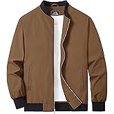 MAGCOMSEN Men's Bomber Jacket Lightweight Casual Zip Up Windbreaker Spring Fall Golf Coat with Pockets