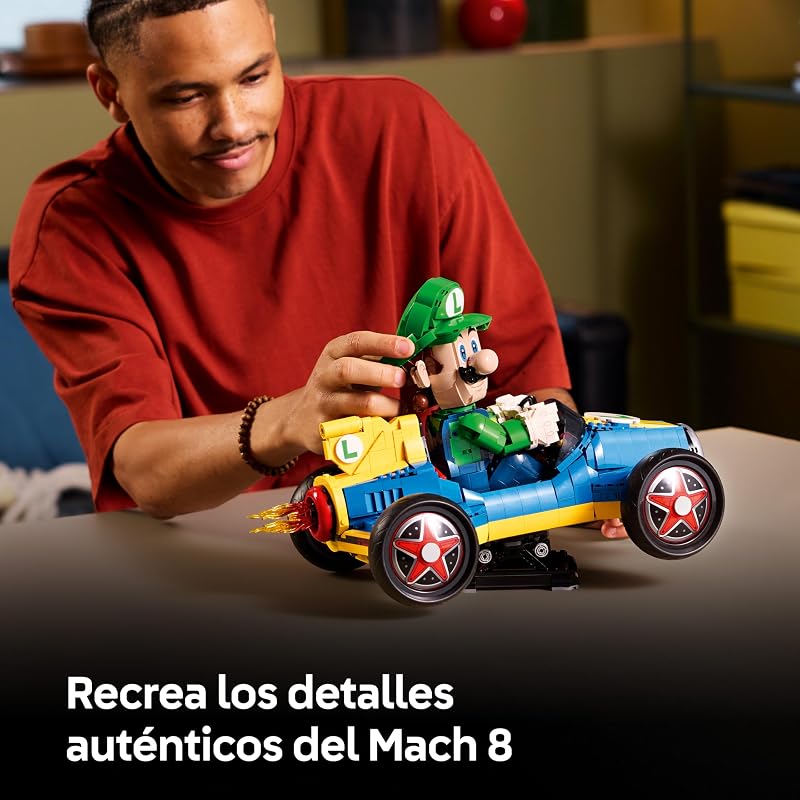 Mario Kart: Luigi y Mach 8 - Figura Articulada de Personaje de Nintendo Super Mario y Maqueta de Coche para Adultos - Merchandising Coleccionable - Regalo para Gamers y Fans - 72050 — foto 3 de 8