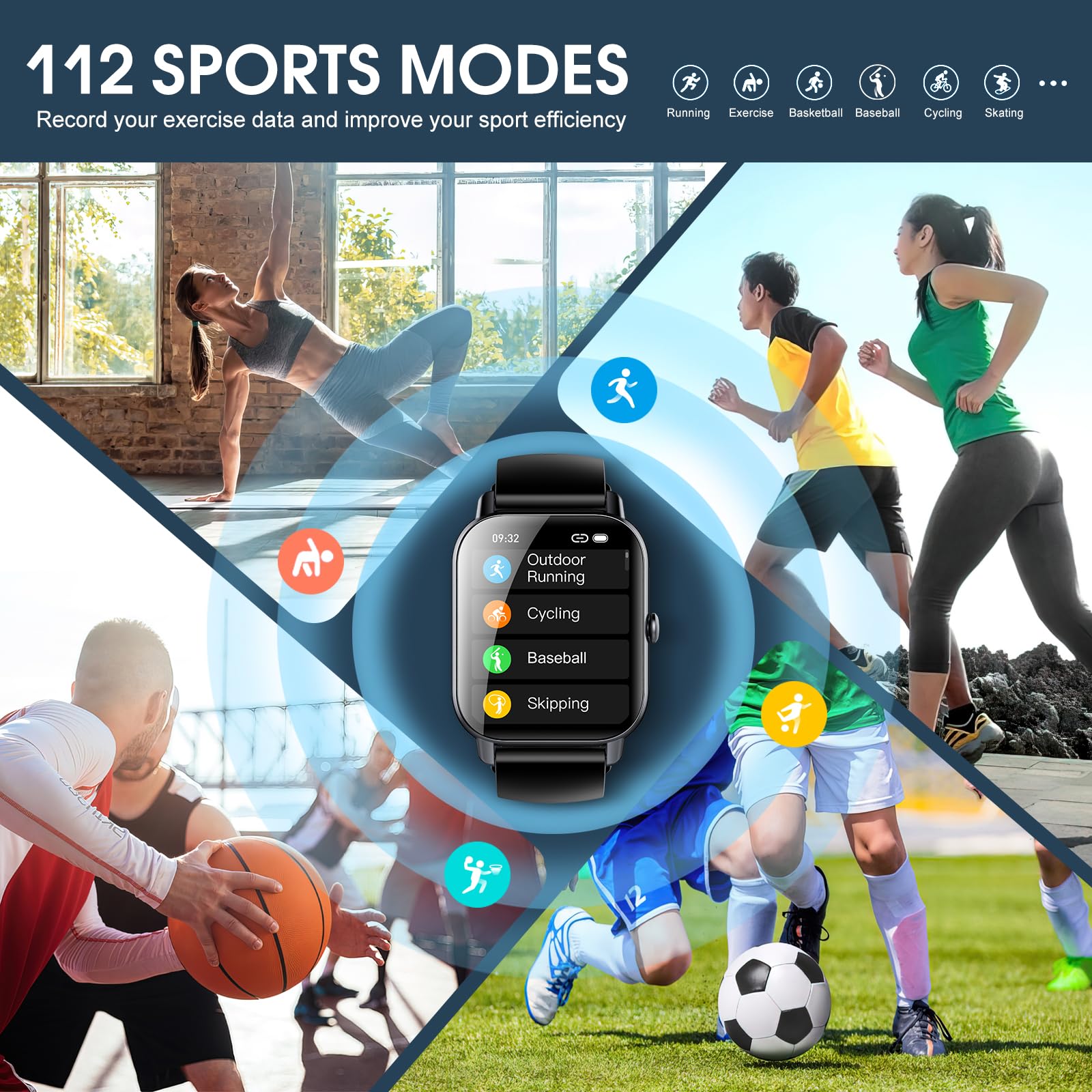 Ddidbi Smart Fitness Watch for Men Women(Answer/Make Calls), 1.85