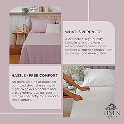 Linen Home 100% Cotton Percale Weave Fitted
