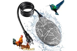 GUSTANO Bird Bath Heaters for Outdoors in Winter, 60W Chicken Water Heater Small Pond Heater De-Icer with Thermostatically Controlled, Pond Warmer for Fish Ponds, Suitable for Birds Chicken Duck Drinking