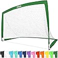 GoSports Portable Soccer Goals for Kids - 13 Color Options - Choose 4 x 3 ft or 6 x 4 ft - Team Tone Pop Up Nets for Backyard