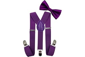 LOLELAI Toddler, Kids Suspender and Bow Tie Set | Adjustable and Elastic | for Boys and Girls