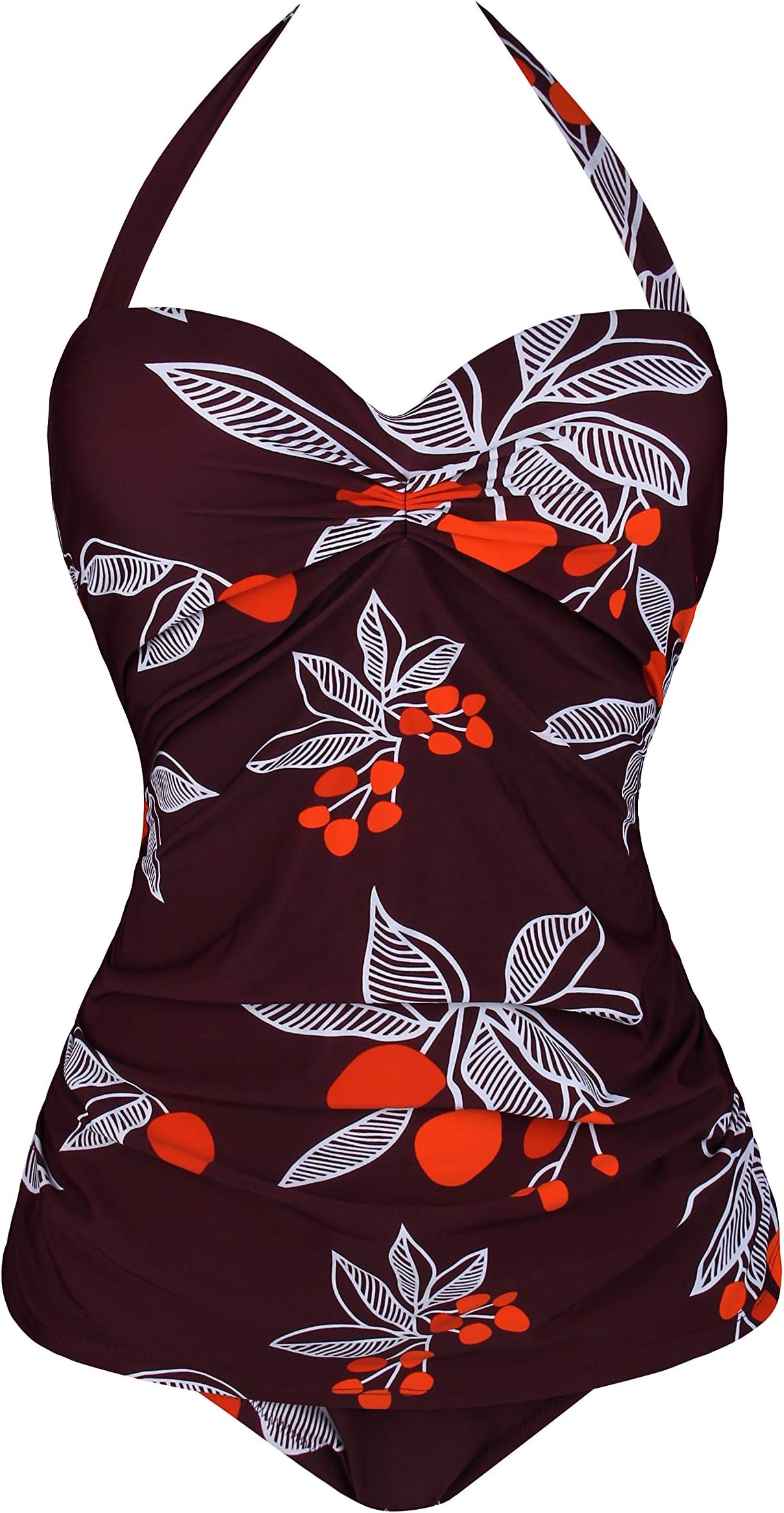 Angerella Vintage 50s Pin Up Halter One Piece Swimsuit Monokinis