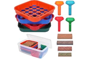 PONNOR Coin Sorter Trays & Coin Counter Tubes, 4 Color Coded Coin Separator Trays and Coin Sorters Tubes Bundle with 100 PCS Coin Wrappers Assorted