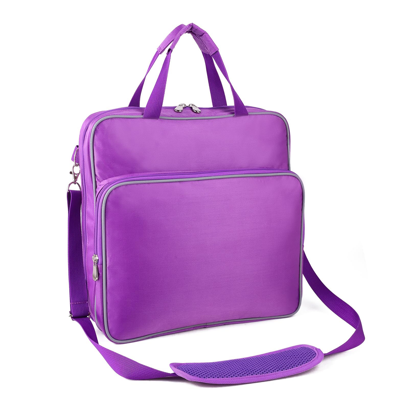 Photo 1 of 2 Inch 3-Ring Zipper Binder With Multi Pockets, 500 Sheet Capacity, Shoulder Strap - Purple