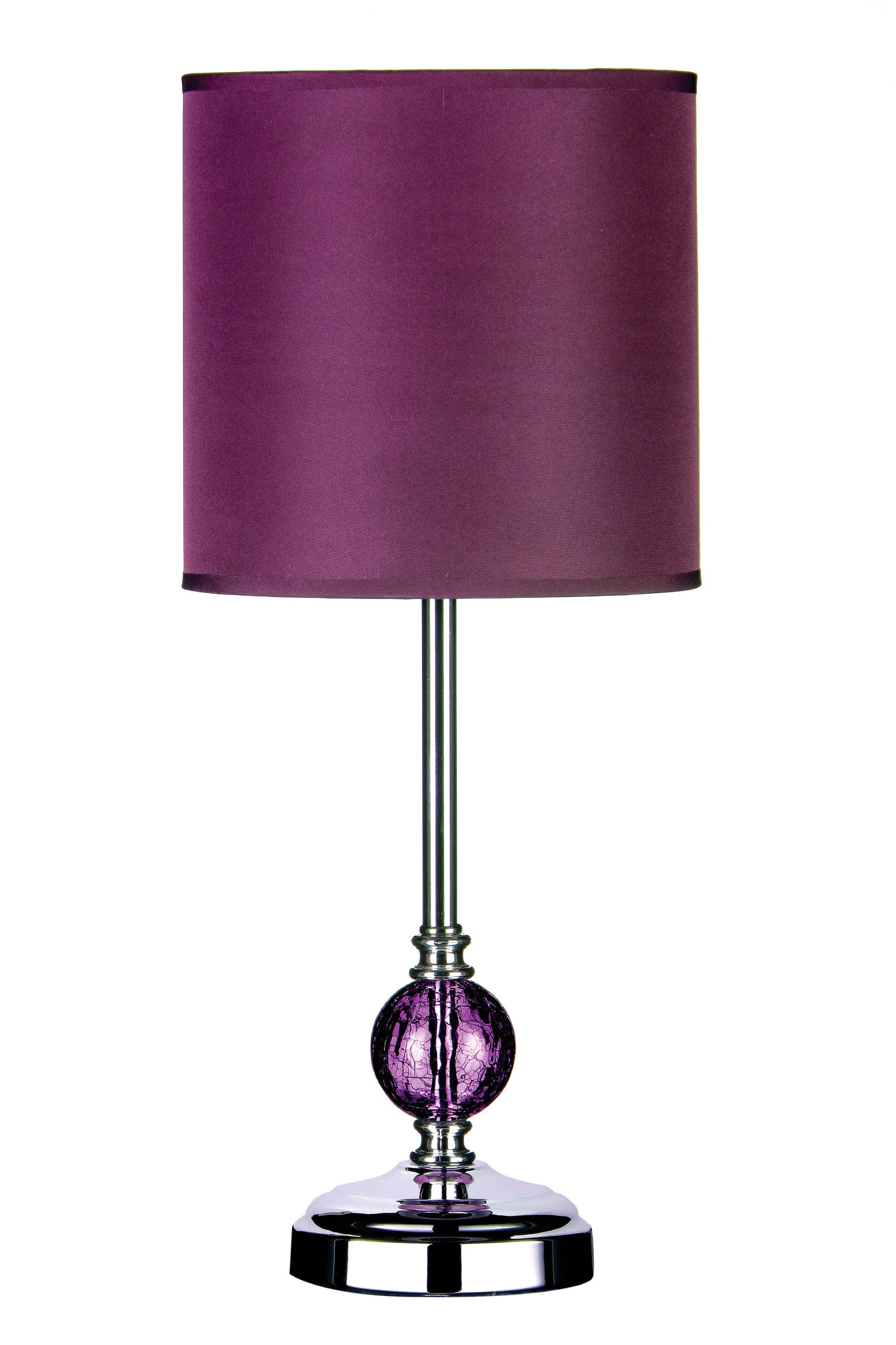 Premier Housewares Table Lamp, BE14, Purple, Modern Crackle Glass Design,H42 x W18 x D18cm