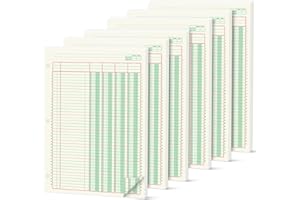 gisgfim 6 Pads 100 Sheets Columnar Analysis Pad 3 Hole Punch Accounting Ledger Book 8-1/2 x 11 Ledger Paper Pad Double Page Format Columnar Pads for Business Bookkeeping & Data(4 Column Ledger)