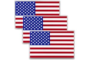 DAKOUT American Flag Decal Window Clings 3 Pack Vinyl Car Decals Static Non Adhesive Stickers 3 x 5 Inches Ideal for Home, Vehicles, Trucks, RV, Jeep Windshields and Rear Windows